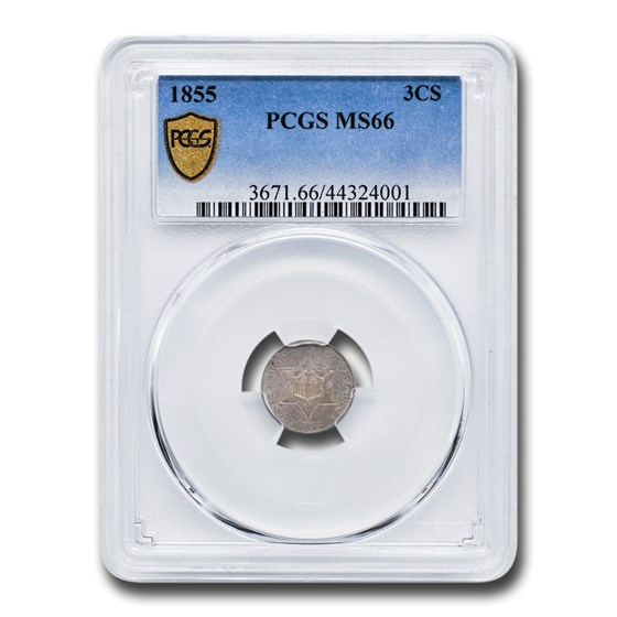 1855 Three Cent Silver MS-66 PCGS 1855 Three Cent Silver MS-66 PCGS