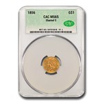 1856 $1.00 Indian Head Gold MS-65 CACG (Slanted 5)