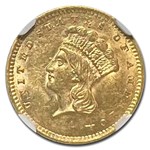 1856 $1 Indian Head Gold MS-62 NGC (Upright 5)