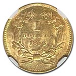 1856 $1 Indian Head Gold MS-62 NGC (Upright 5)