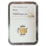 1856 $1 Indian Head Gold MS-62 NGC (Upright 5)