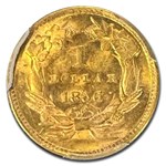 1856 $1 Indian Head Gold MS-62 PCGS (Slanted 5)