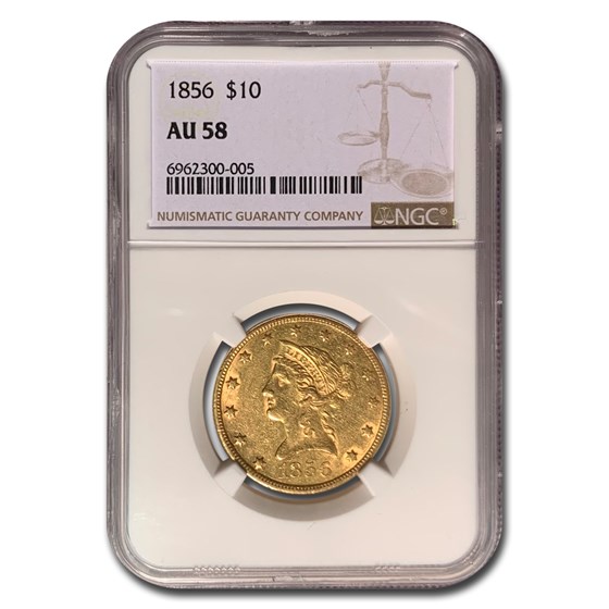 1856 $10 Liberty Gold Eagle AU-58 NGC 1856 $10 Liberty Gold Eagle AU-58 NGC
