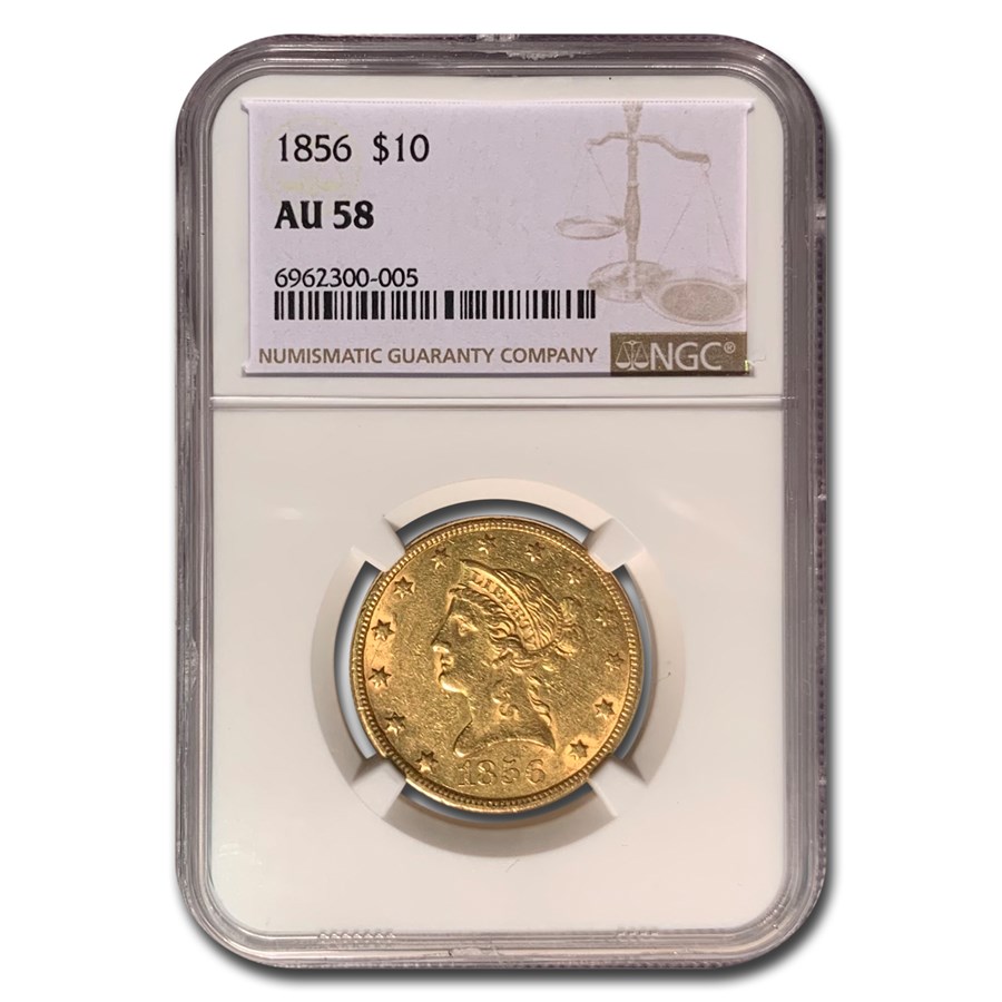 1856 $10 Liberty Gold Eagle AU-58 NGC