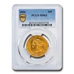 1856 $10 Liberty Gold Eagle MS-63 PCGS