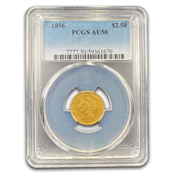 1856 $2.50 Liberty Gold Quarter Eagle AU-50 PCGS