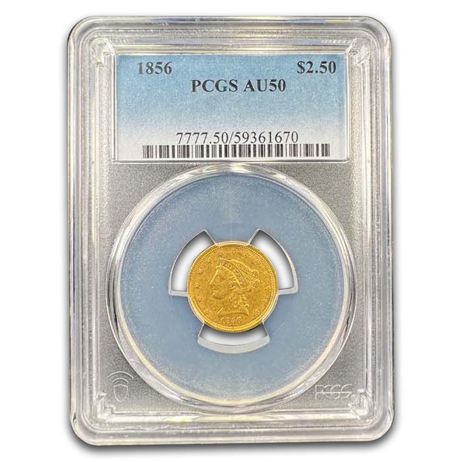 1856 $2.50 Liberty Gold Quarter Eagle AU-50 PCGS