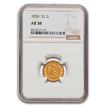 1856 $2.50 Liberty Gold Quarter Eagle AU-58 NGC