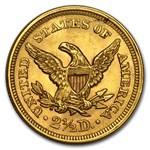 1856 $2.50 Liberty Gold Quarter Eagle AU Details (Cleaned)