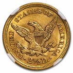 1856 $2.50 Liberty Gold Quarter Eagle MS-61 NGC
