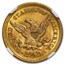 1856 $2.50 Liberty Gold Quarter Eagle MS-61 NGC