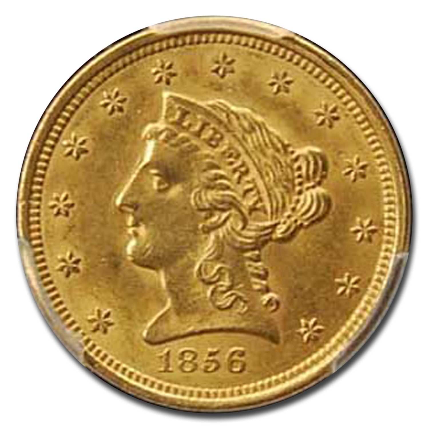 アンティークコイン 金貨 1856 LIBERTY HEAD QUARTER EAGLE $2.5 GOLD
