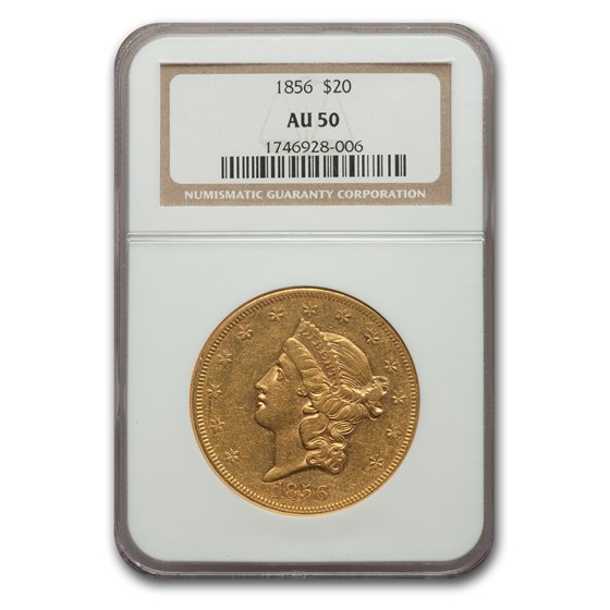1856 $20 Liberty Gold Double Eagle AU-50 NGC 1856 $20 Liberty Gold Double Eagle AU-50 NGC