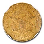 1856 $20 Liberty Gold Double Eagle AU-55 NGC CAC (Eureka Hoard)