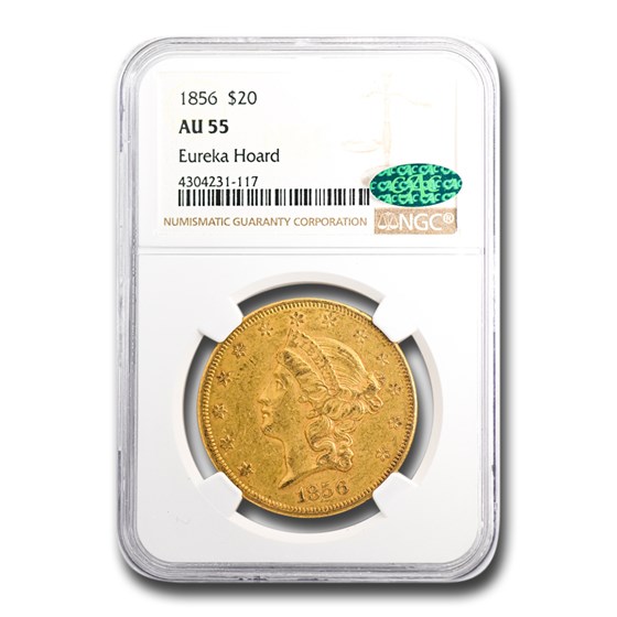 1856 $20 Liberty Gold Double Eagle AU-55 NGC CAC (Eureka Hoard) 1856 $20 Liberty Gold Double Eagle AU-55 NGC CAC (Eureka Hoard)