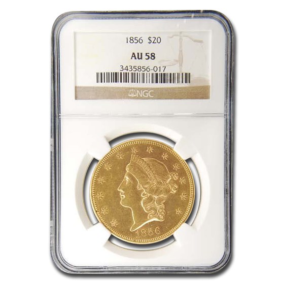 1856 $20 Liberty Gold Double Eagle AU-58 NGC 1856 $20 Liberty Gold Double Eagle AU-58 NGC