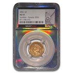 1856 $3 Gold Princess AU-55 NGC