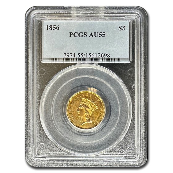 1856 $3 Gold Princess AU-55 PCGS 1856 $3 Gold Princess AU-55 PCGS