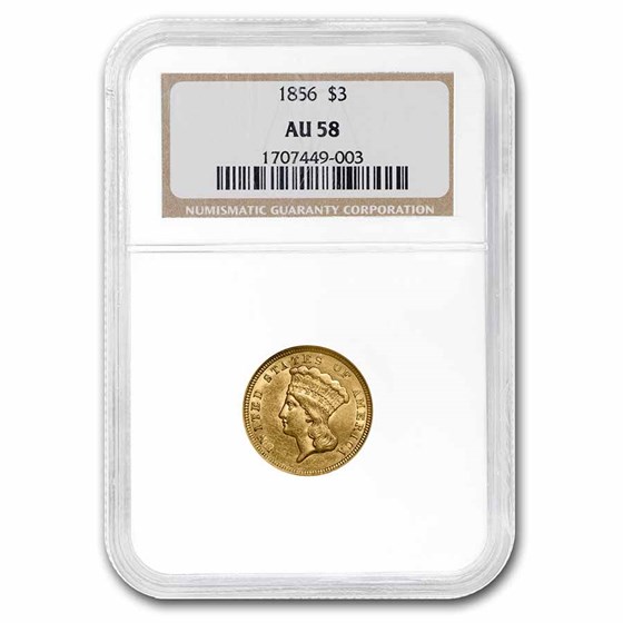1856 $3 Gold Princess AU-58 NGC 1856 $3 Gold Princess AU-58 NGC