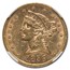 1856 $5 Liberty Gold Half Eagle AU-55 NGC