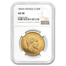 1856-A France Gold 100 Francs Napoleon III AU-58 NGC