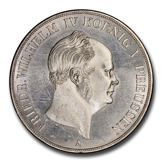 1856-A Germany Silver 2 Thaler Wilhelm IV MS-62 PCGS 1856-A Germany Silver 2 Thaler Wilhelm IV MS-62 PCGS