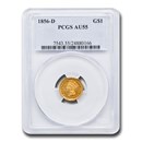 1856-D $1 Indian Head Gold AU-55 PCGS