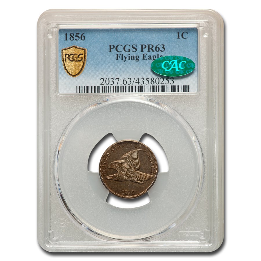 1856 Flying Eagle Cent PR-63 PCGS CAC