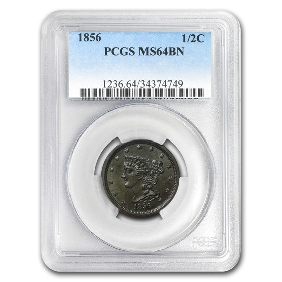 1856 Half Cent MS-64 PCGS Brown 1856 Half Cent MS-64 PCGS Brown