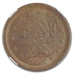 1856 Large Cent MS-66 NGC CAC (Slanted 55, N-18, Brown)