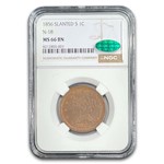 1856 Large Cent MS-66 NGC CAC (Slanted 55, N-18, Brown)