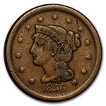 1856 Large Cent Slanted 5 Fine