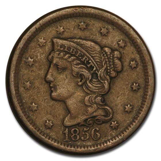 1856 Large Cent Slanted 5 XF 1856 Large Cent Slanted 5 XF