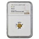 1856 Liberty Octagonal 50 Cent Gold MS-63 NGC (BG-307)