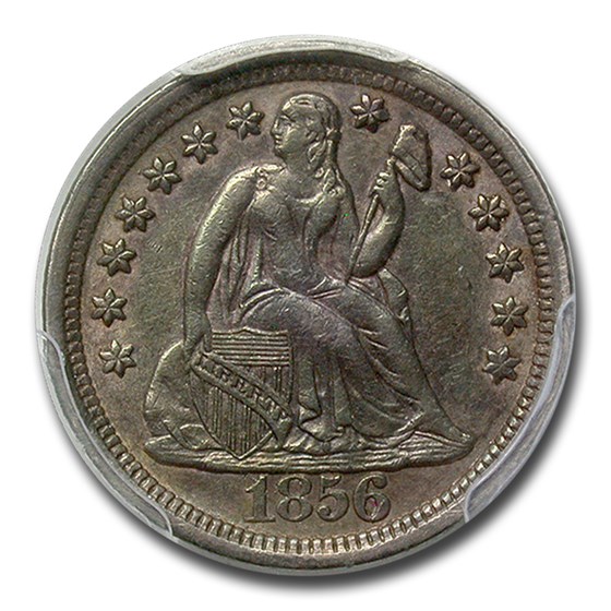 1856 Liberty Seated Dime AU-53 PCGS (Large Date) 1856 Liberty Seated Dime AU-53 PCGS (Large Date)
