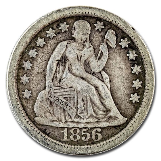 1856 Liberty Seated Dime Large Date VF 1856 Liberty Seated Dime Large Date VF
