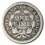 1856 Liberty Seated Dime Large Date VF