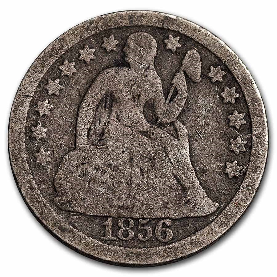 1856 Liberty Seated Dime Large Date VG