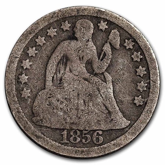 1856 Liberty Seated Dime Large Date VG 1856 Liberty Seated Dime Large Date VG