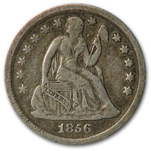 1856 Liberty Seated Dime Small Date VF