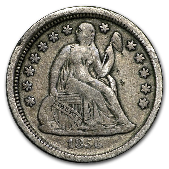 1856 Liberty Seated Dime Small Date XF