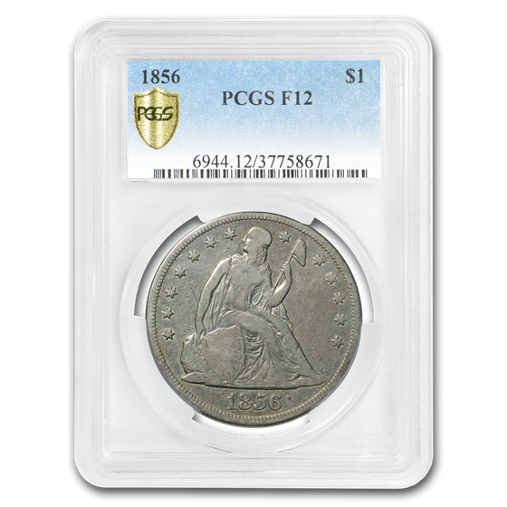 1856 Liberty Seated Dollar Fine-12 PCGS 1856 Liberty Seated Dollar Fine-12 PCGS
