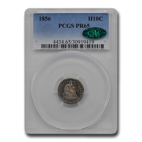 1856 Liberty Seated Half Dime PR-65 PCGS CAC 1856 Liberty Seated Half Dime PR-65 PCGS CAC