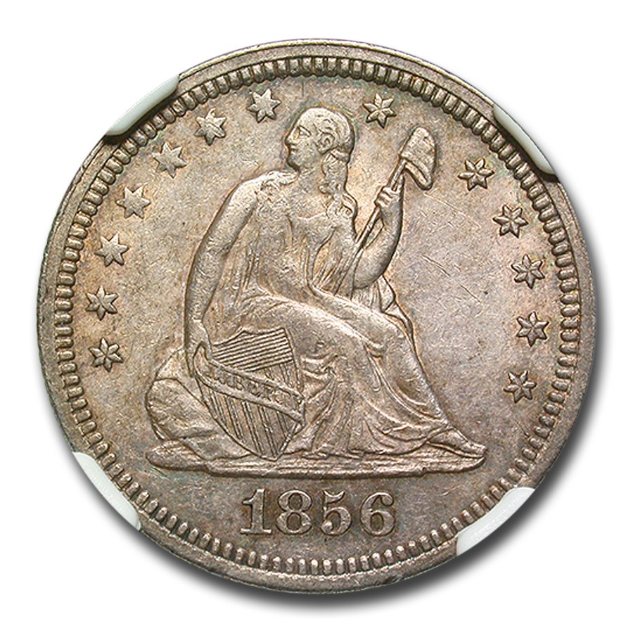1856 Liberty Seated Quarter AU-58 NGC