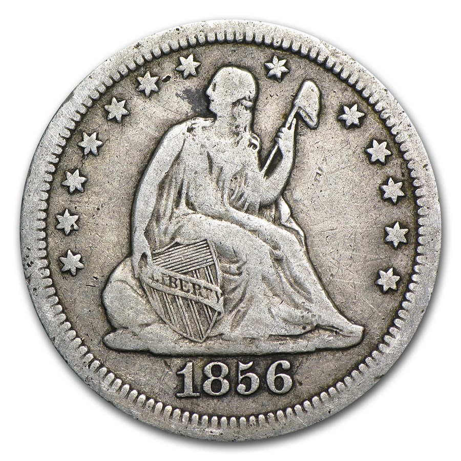 1856 Liberty Seated Quarter VF