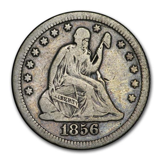 1856-O Liberty Seated Quarter VF