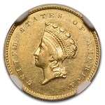 1856-S $1 Indian Head Gold Dollar AU-58 NGC