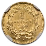 1856-S $1 Indian Head Gold Dollar AU-58 NGC