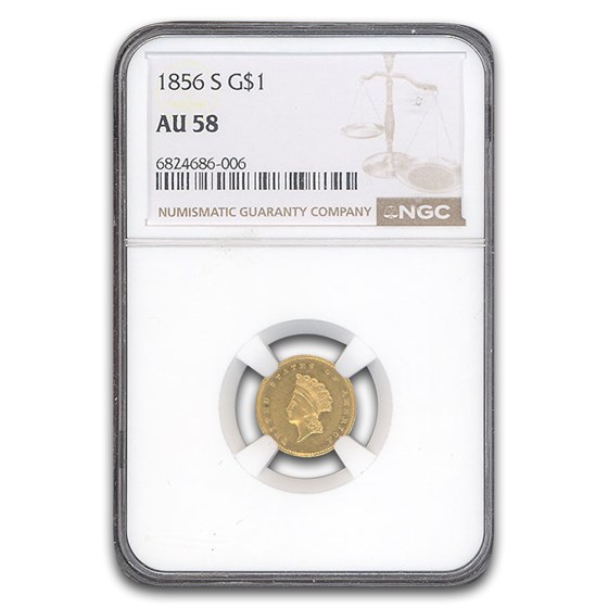1856-S $1 Indian Head Gold Dollar AU-58 NGC