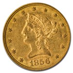 1856-S $10 Liberty Gold Eagle AU-58 PCGS CAC